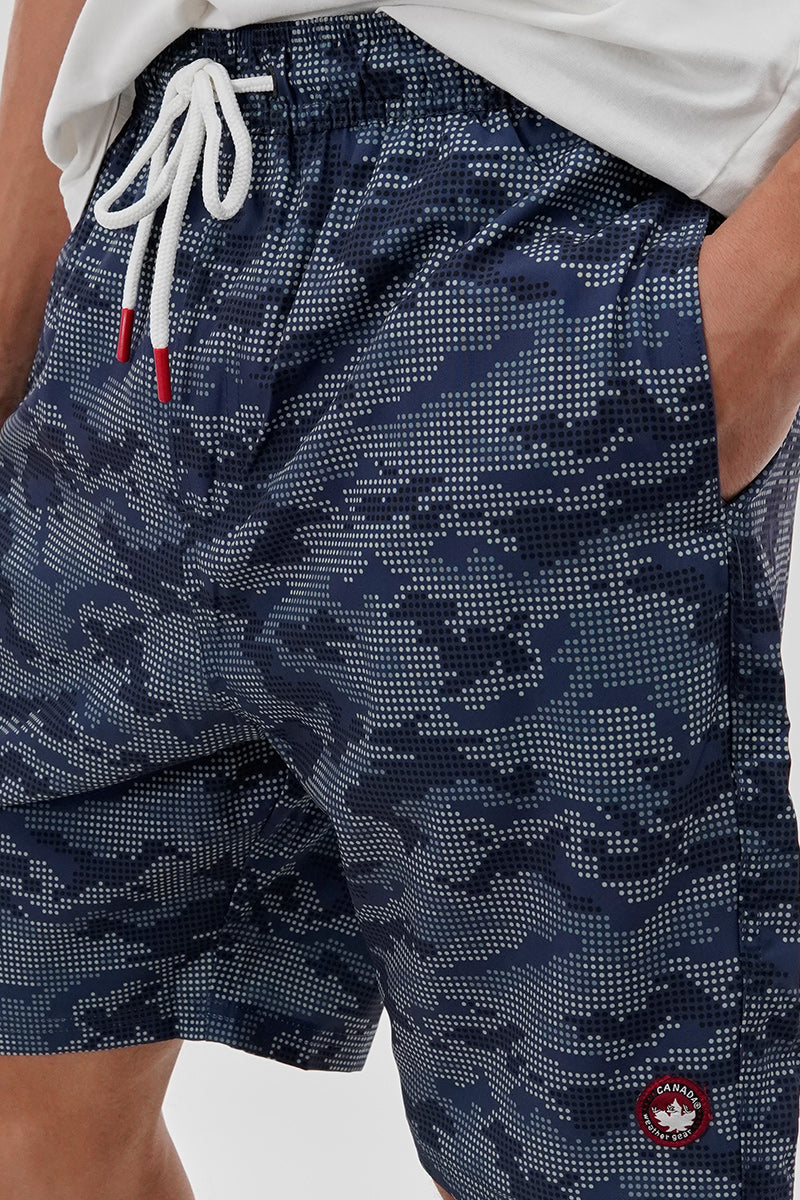 Canada Weather Gear Digi Camo Print Elastic Surf Shorts - Navy - Mens Shorts & Capris - Canada Weather Gear