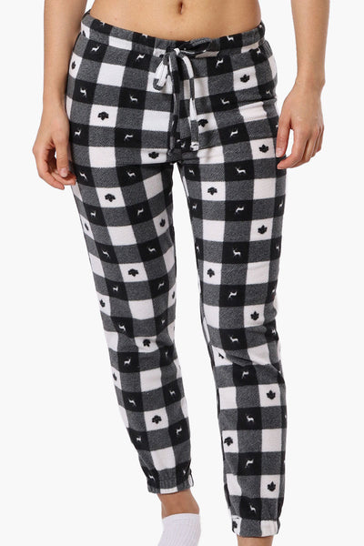 Canada Weather Gear Plaid Fleece Pajama Bottoms - Black - Womens Pajamas - Canada Weather Gear