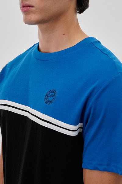 Canada Weather Gear Striped Colour Block Tee - Blue - Mens Tees & Tank Tops - Canada Weather Gear