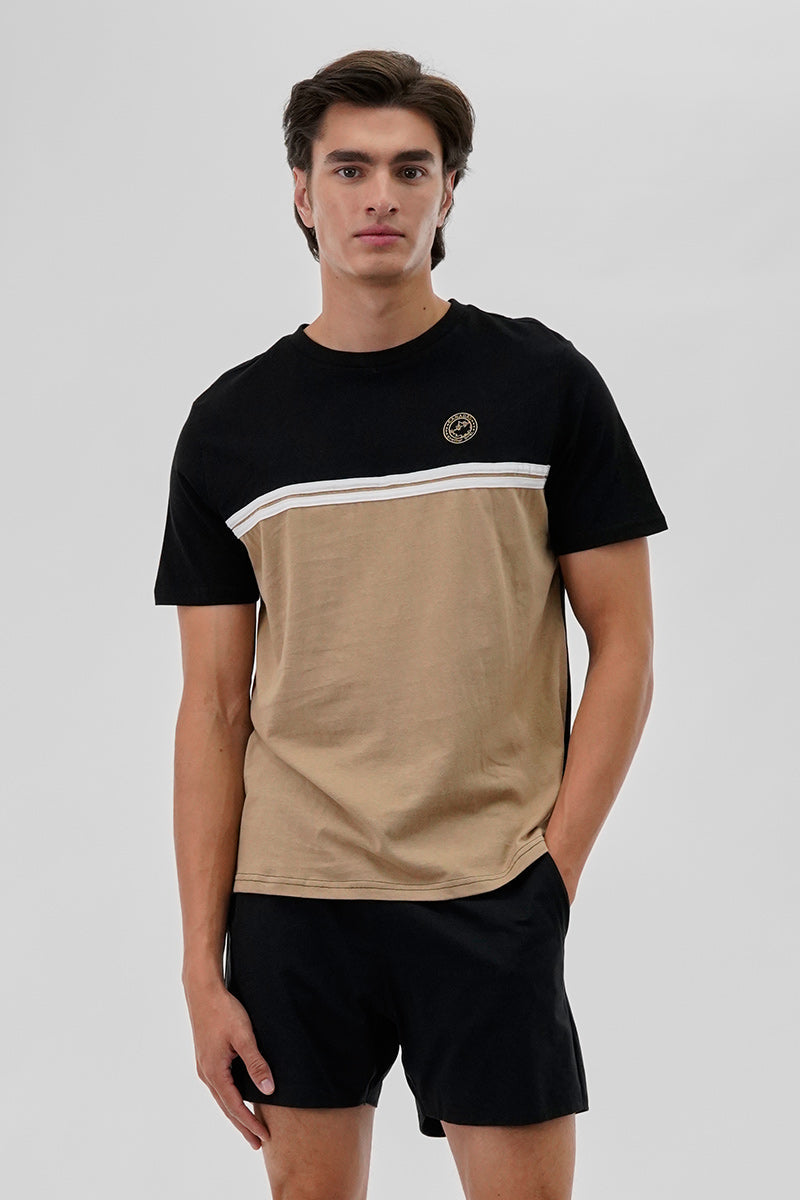 Canada Weather Gear Striped Colour Block Tee - Black - Mens Tees & Tank Tops - Canada Weather Gear