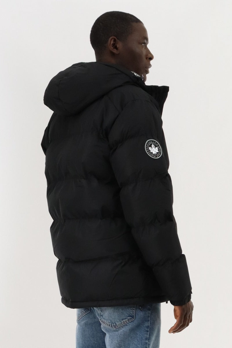 Canada Weather Gear Hooded Puffer Bomber Jacket - Black - Mens Bomber Jackets - Canada Weather Gear