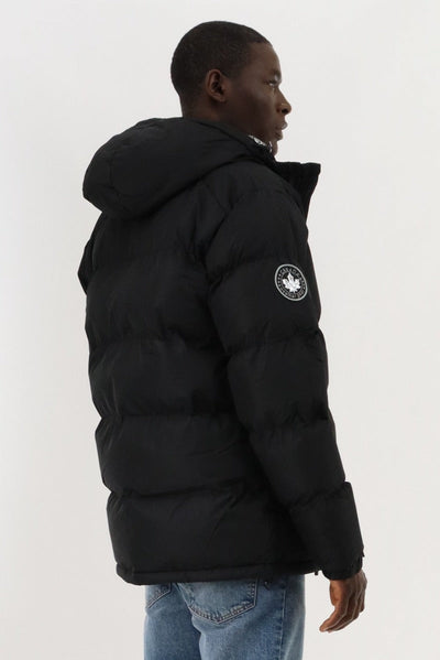 Canada Weather Gear Hooded Puffer Bomber Jacket - Black - Mens Bomber Jackets - Canada Weather Gear