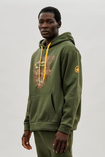 Canada Weather Gear Bear Print Hoodie - Olive