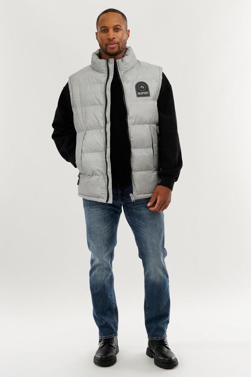 Super Triple Goose Double Pocket Bubble Vest - Grey - Mens Vests - Canada Weather Gear