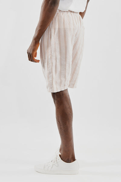Canada Weather Gear Vintage Striped Tie Waist Shorts - Beige - Mens Shorts & Capris - Canada Weather Gear