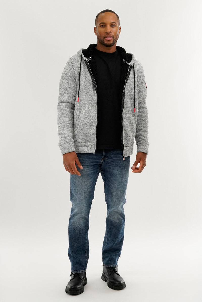 Canada Weather Gear Sherpa Lined Lightweight Jacket - Grey - Mens Lightweight Jackets - Canada Weather Gear