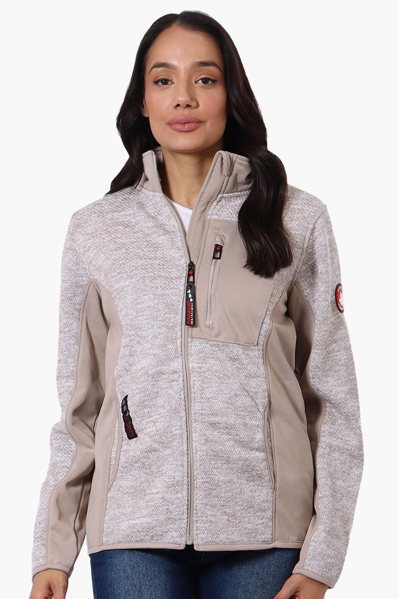 Canada Weather Gear Zip Up Chest Pocket Fleece Lightweight Jacket - Beige - Womens Lightweight Jackets - Canada Weather Gear