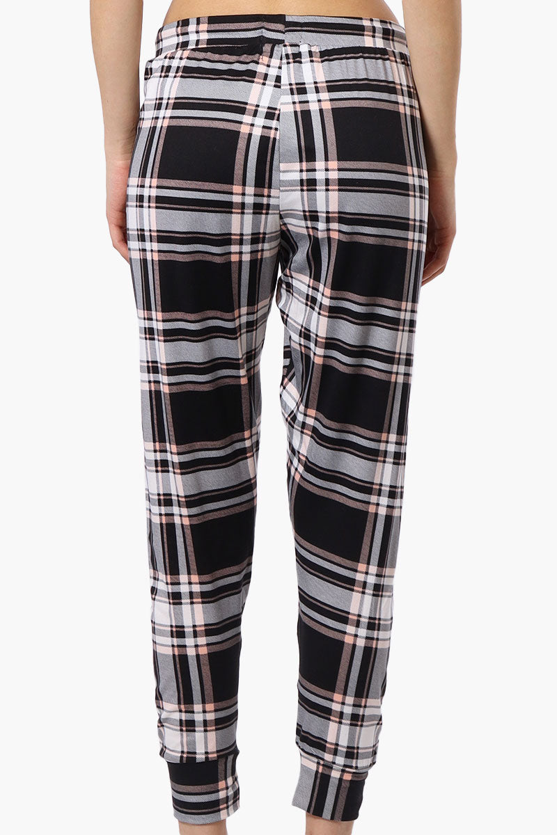 Canada Weather Gear Plaid Tie Waist Pajama Bottoms - Black - Womens Pajamas - Canada Weather Gear