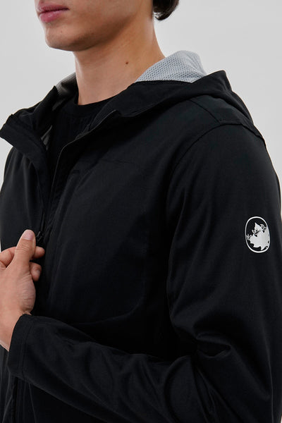 Canada Weather Gear Hooded Zip Up Lightweight Jacket - Black - Mens Lightweight Jackets - Canada Weather Gear