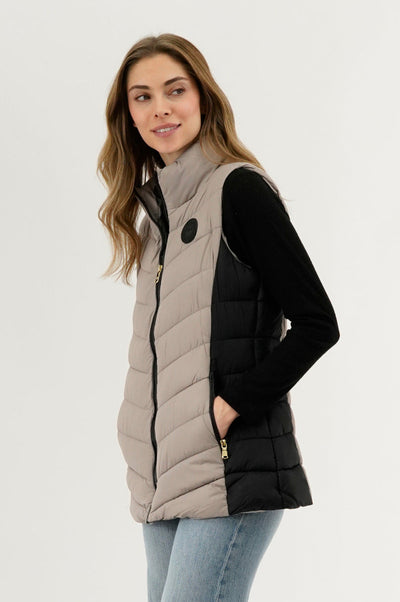 Canada Weather Gear Chevron Quilted Vest - Taupe