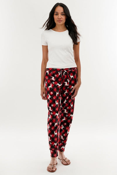 Canada Weather Gear Festive Print Pajama Pants - Red - Womens Pajamas - Canada Weather Gear