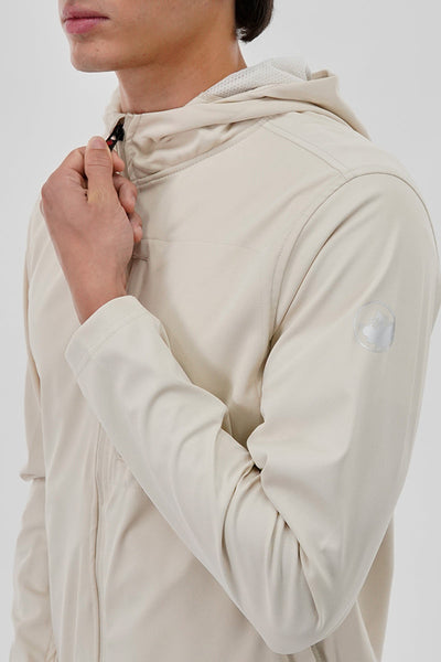 Canada Weather Gear Hooded Zip Up Lightweight Jacket - Cream - Mens Lightweight Jackets - Canada Weather Gear