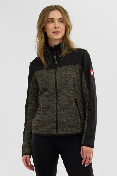 Canada Weather Gear Zip Up Knit Lightweight Jacket - Olive - Womens Lightweight Jackets - Canada Weather Gear