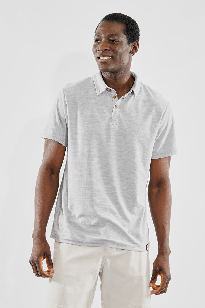 Canada Weather Gear Basic Solid Polo Shirt - Grey - Mens Polo Shirts - Canada Weather Gear