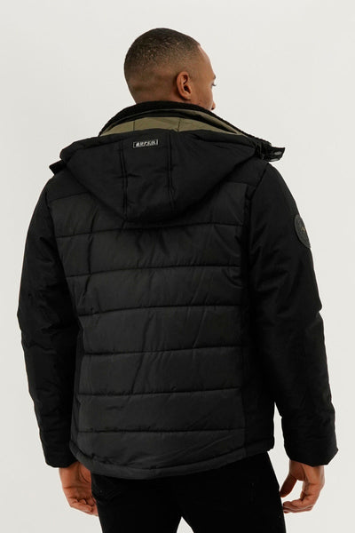 Super Triple Goose Contrast Lining Puffer Bomber Jacket - Olive - Mens Bomber Jackets - Canada Weather Gear