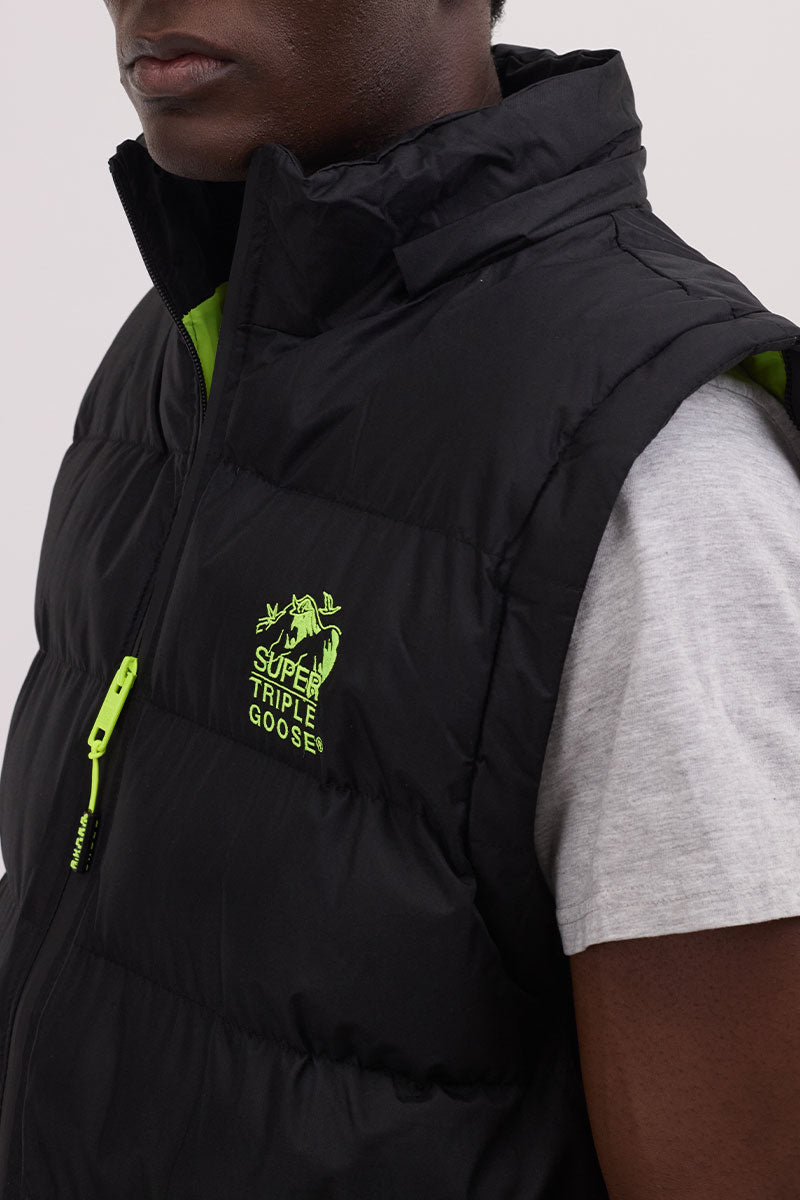 Super Triple Goose Zip Off Sleeve Bomber Jacket - Green