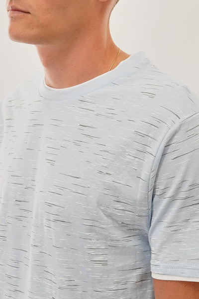 Canada Weather Gear Vintage Patterned Crewneck Tee - Aqua - Mens Tees & Tank Tops - Canada Weather Gear