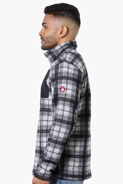 Canada Weather Gear Plaid 1/4 Zip Sweatshirt - Black - Mens Hoodies & Sweatshirts - Canada Weather Gear