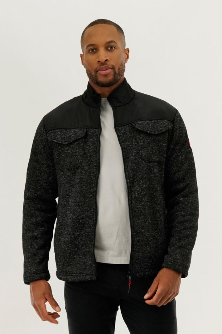 Sherpa Lined Fleece Lightweight Jacket - Black