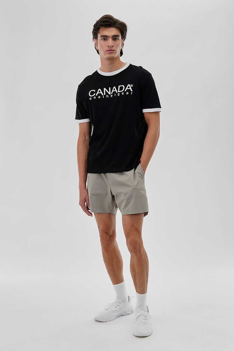 Canada Weather Gear Classic Ringer Tee - Black - Mens Tees & Tank Tops - Canada Weather Gear