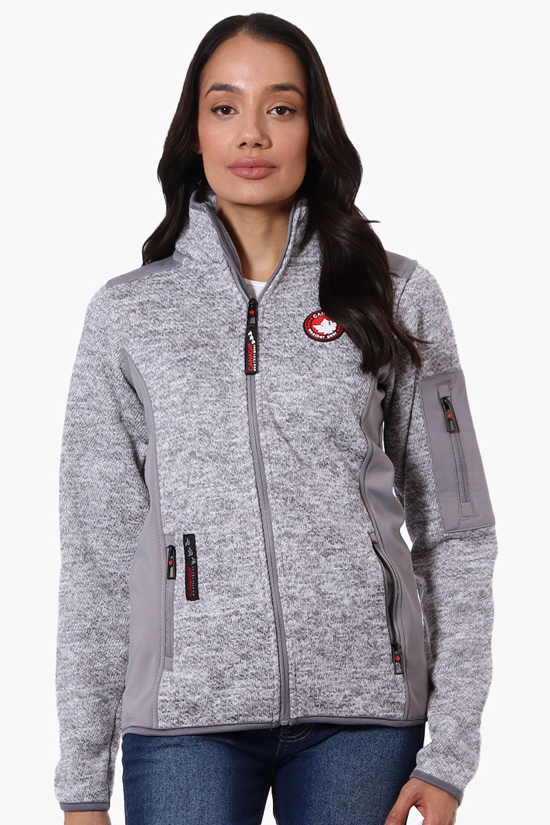 Canada Weather Gear Zip Up Sleeve Pocket Fleece Lightweight Jacket - Grey - Womens Lightweight Jackets - Canada Weather Gear