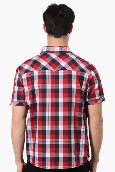 Canada Weather Gear Plaid Button Up Casual Shirt - Red - Mens Casual Shirts - Canada Weather Gear