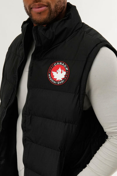 Canada Weather Gear Basic Puffer Vest - Black - Mens Vests - Canada Weather Gear