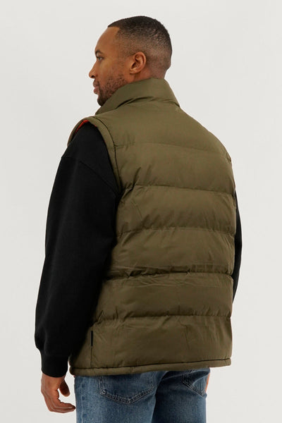 Super Triple Goose Double Pocket Bubble Vest - Olive - Mens Vests - Canada Weather Gear