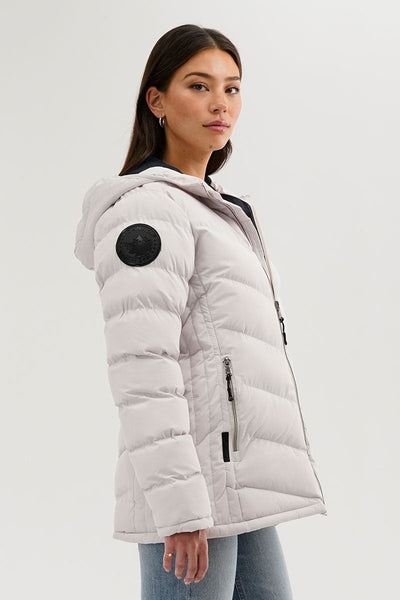 Canada Weather Gear Chevron Quilted Bomber Jacket - White - Womens Bomber Jackets - Canada Weather Gear