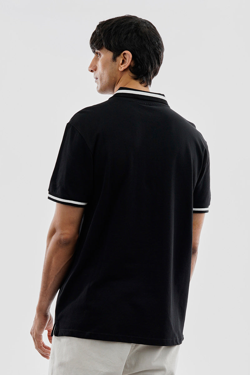 Essentials Super Triple Goose Basic Stripe Polo Shirt - Black - Mens Polo Shirts - Canada Weather Gear