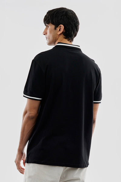 Essentials Super Triple Goose Basic Stripe Polo Shirt - Black - Mens Polo Shirts - Canada Weather Gear
