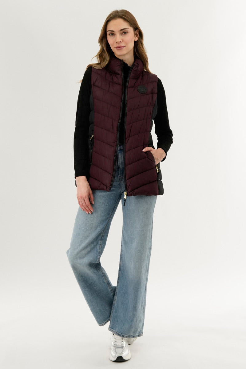 Canada Weather Gear Chevron Quilted Vest - Burgundy