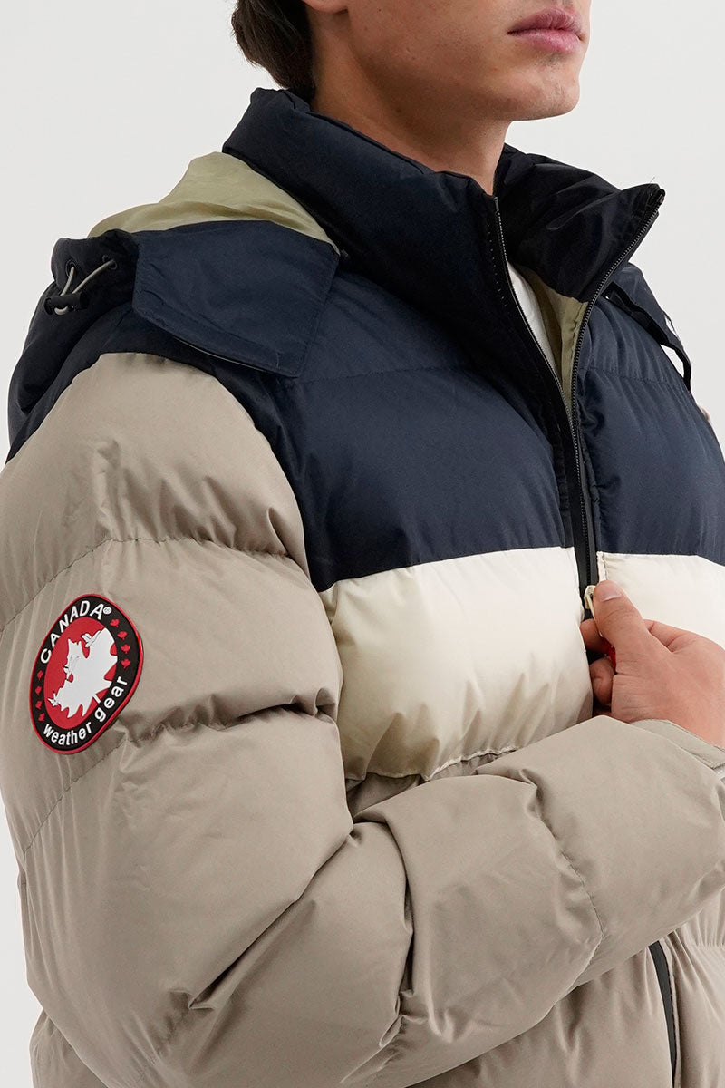 Canada Weather Gear Colour Block Bomber Jacket - Navy