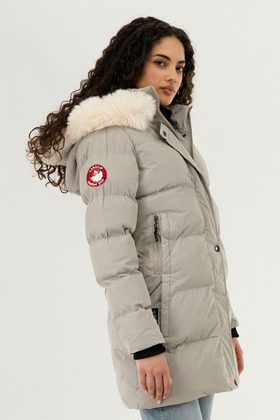 Canada Weather Gear Hip Length Parka Jacket - Grey - Womens Parka Jackets - Canada Weather Gear
