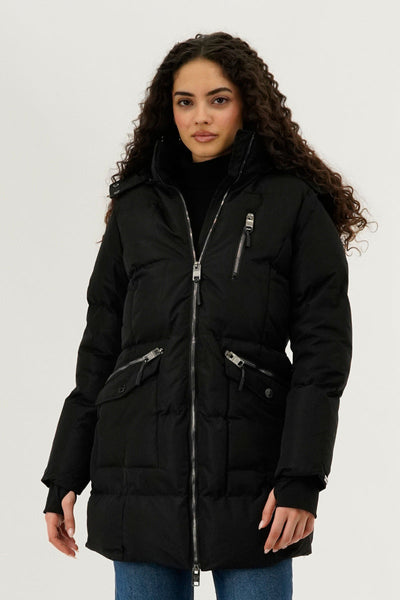 Canada Weather Gear Faux Fur Lined Hood Parka Jacket - Black - Womens Parka Jackets - Canada Weather Gear