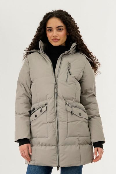 Canada Weather Gear Faux Fur Lined Hood Parka Jacket - Beige - Womens Parka Jackets - Canada Weather Gear