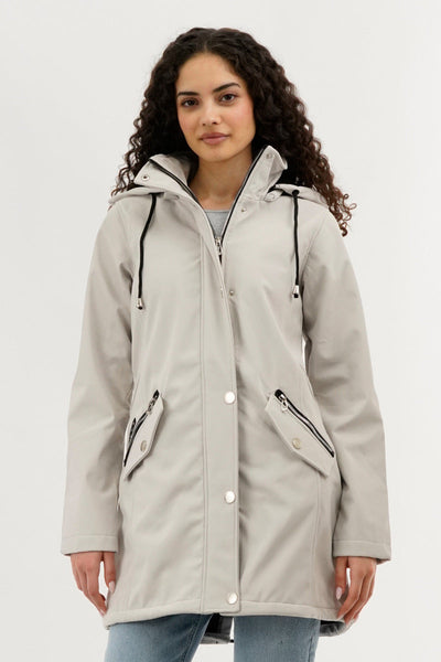 Canada Weather Gear Soft Shell Lightweight Jacket - Cream - Womens Lightweight Jackets - Canada Weather Gear