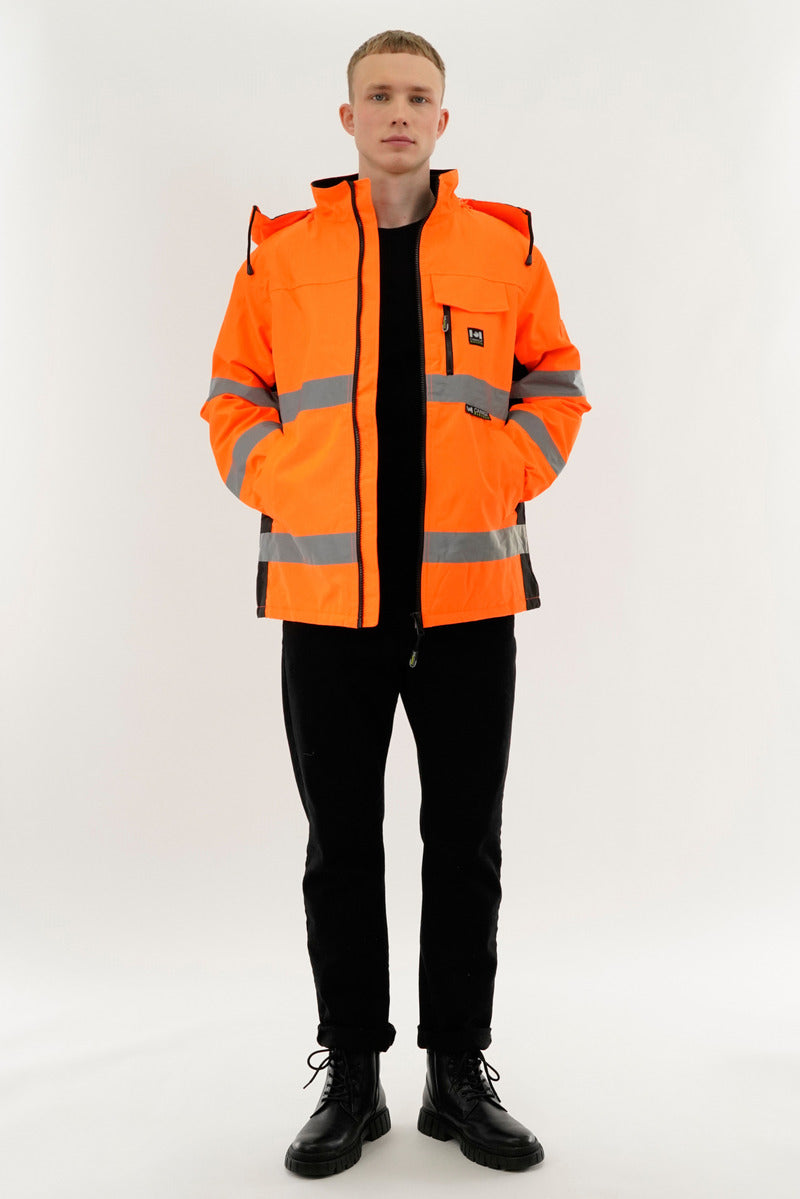Canada Work Gear Hi-Vis Reflective Parka Jacket - Orange - Mens Parka Jackets - Canada Weather Gear