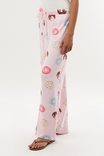 Canada Weather Gear Doughnut Print Wide Leg Pajama Pants - Pink - Womens Pajamas - Canada Weather Gear