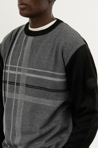 Canada Weather Gear Patterned Crewneck Pullover Sweater - Grey - Mens Pullover Sweaters - Canada Weather Gear