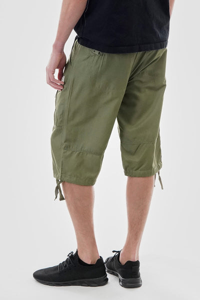 Essentials Super Triple Goose Striped Belted Cargo Shorts - Olive - Mens Shorts & Capris - Canada Weather Gear