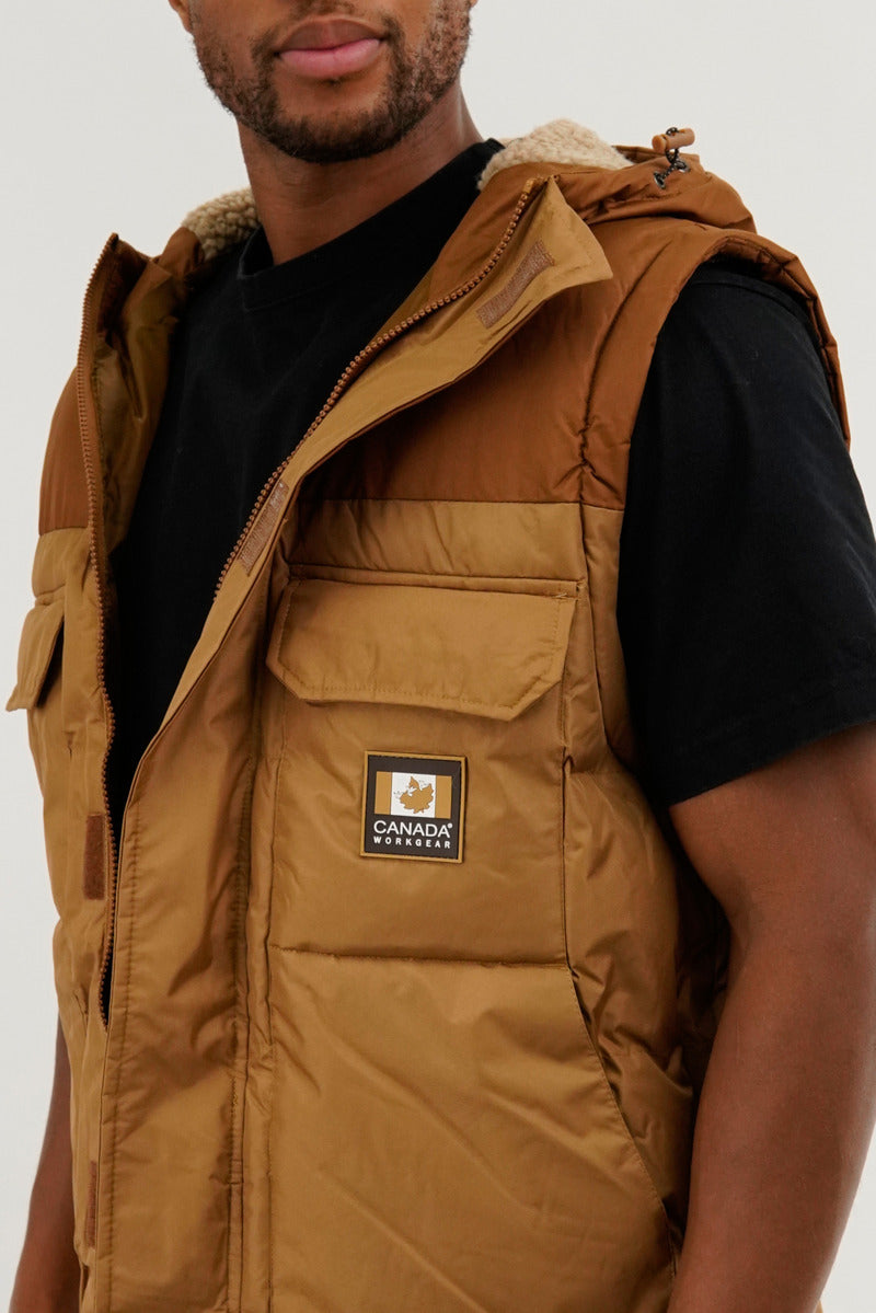 Canada Work Gear Removable Sleeve Parka Jacket - Camel - Mens Parka Jackets - Canada Weather Gear
