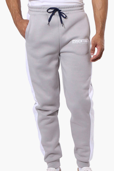 Essentials Super Triple Goose Side Stripe Tie Waist Joggers - Grey - Mens Joggers & Sweatpants - Canada Weather Gear