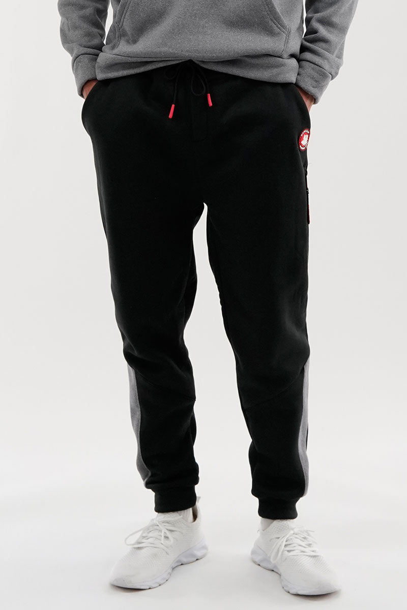 Canada Weather Gear Fleece Contrast Insert Joggers - Black
