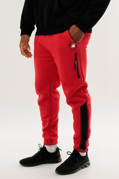Canada Weather Gear Fleece Contrast Insert Jogger - Red - Mens Joggers & Sweatpants - Canada Weather Gear