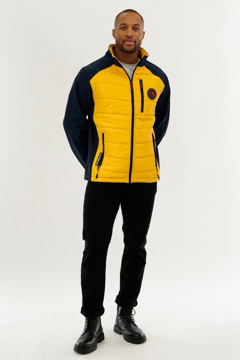 Super Triple Goose Quilted Colour Block Lightweight Jacket - Yellow - Mens Lightweight Jackets - Canada Weather Gear