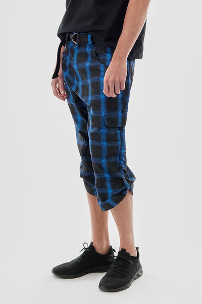 Canada Weather Gear Belted Plaid Cargo Shorts - Black - Mens Shorts & Capris - Canada Weather Gear