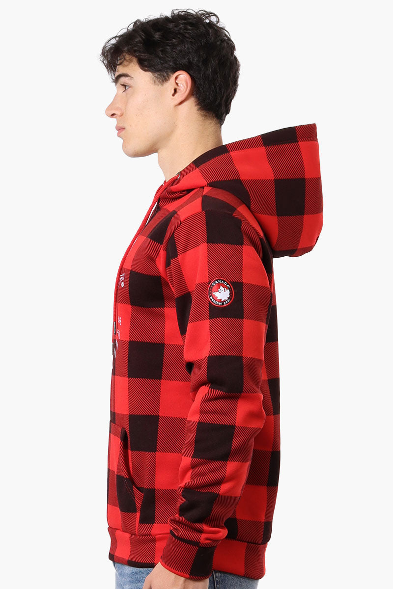 Canada Weather Gear Plaid Embroidered Hoodie - Red