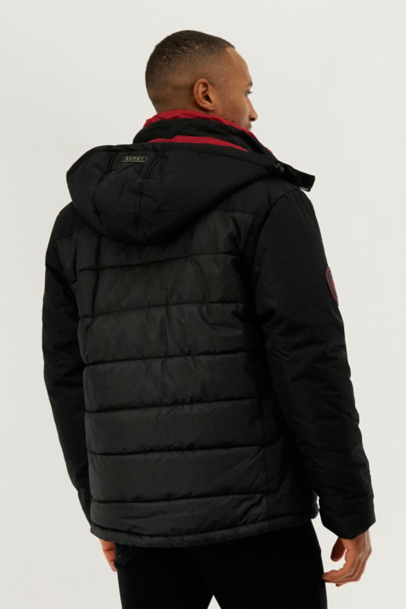 Super Triple Goose Contrast Lining Puffer Bomber Jacket - Red - Mens Bomber Jackets - Canada Weather Gear