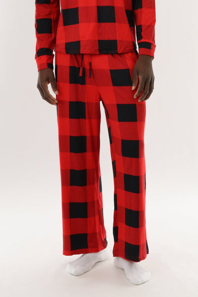 Canada Weather Gear Long Printed Pajama Pants - Red - Mens Pajamas - Canada Weather Gear